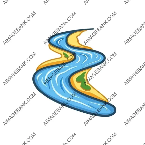 Stand Out: Simple Vector Icon for River on White Background