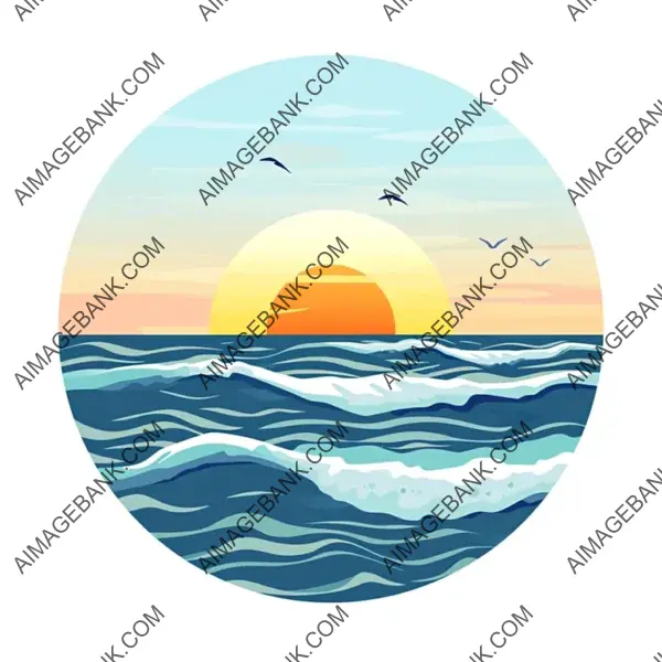 Oceanic Appeal: Simple Vector Icon for Sea on White Background