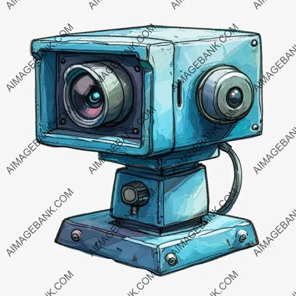 Webcam Attached to Computer Monitor: Isolated on White Background