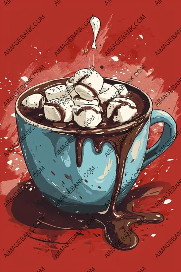Warm Up with Winter: Hot Chocolate Cup and Small Marshmallows