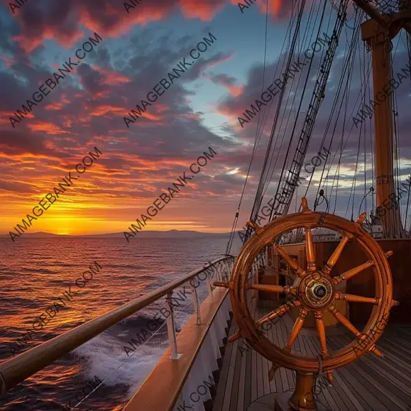 Boundless Yacht Journey: Sailing Adventure with Ship Wheel at Helm