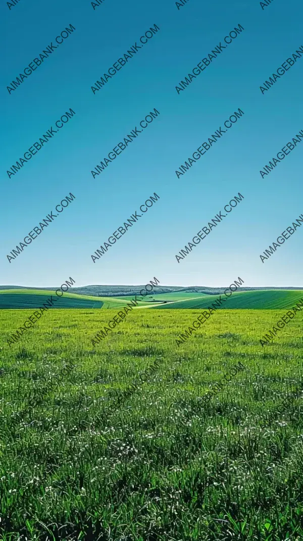 Spring Serenity: Clear Blue Skies and Low Horizon in Landscape