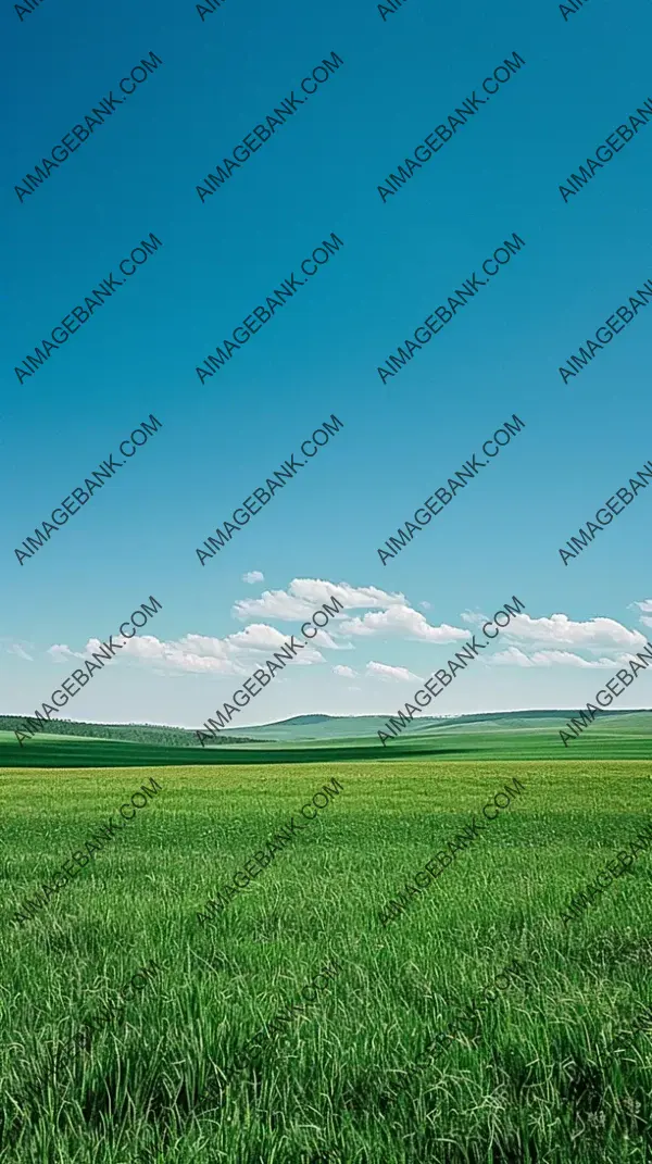 Spring Bliss: Landscape with Clear Blue Skies and Low Horizon