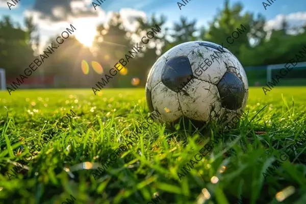 Sporting Green: Soccer Ball Resting on Lush Grass