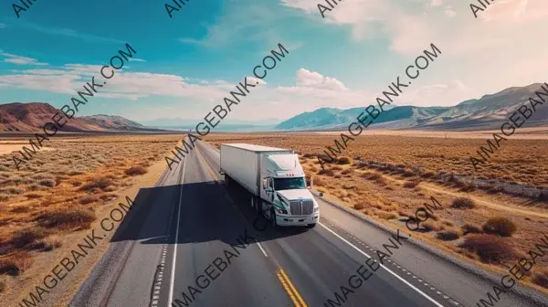 Freight Transport: Blank White Cargo Truck Awaits Loading