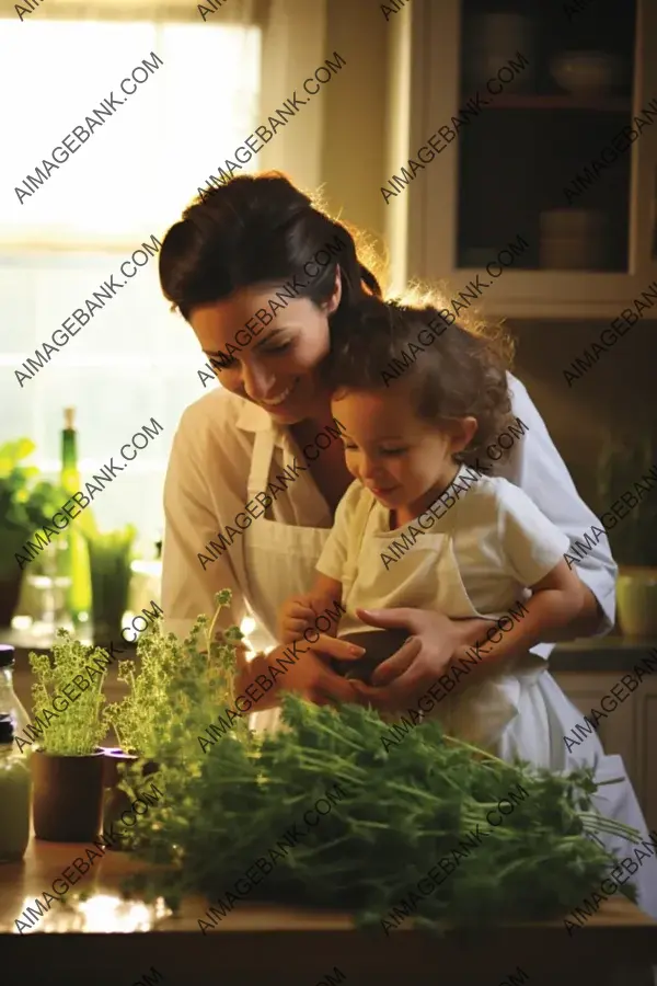 Holistic Harmony: Bappy Baby and Mom Creating Herbal Medicine Blend