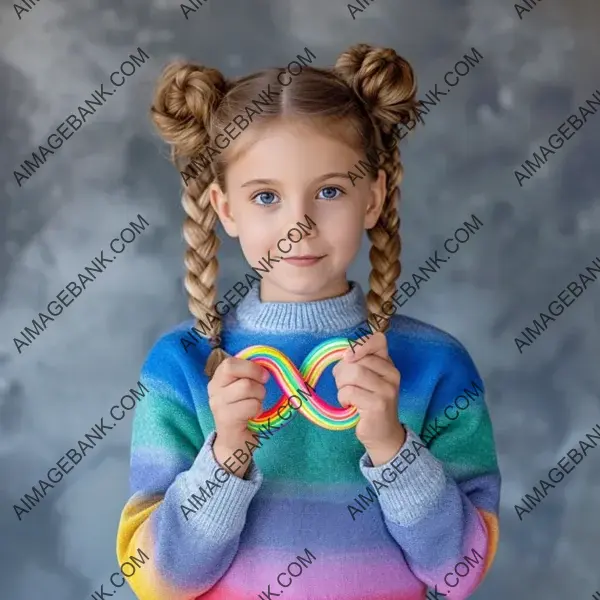 Endless Smiles: Capturing the Delight of a Girl with a Rainbow Infinity