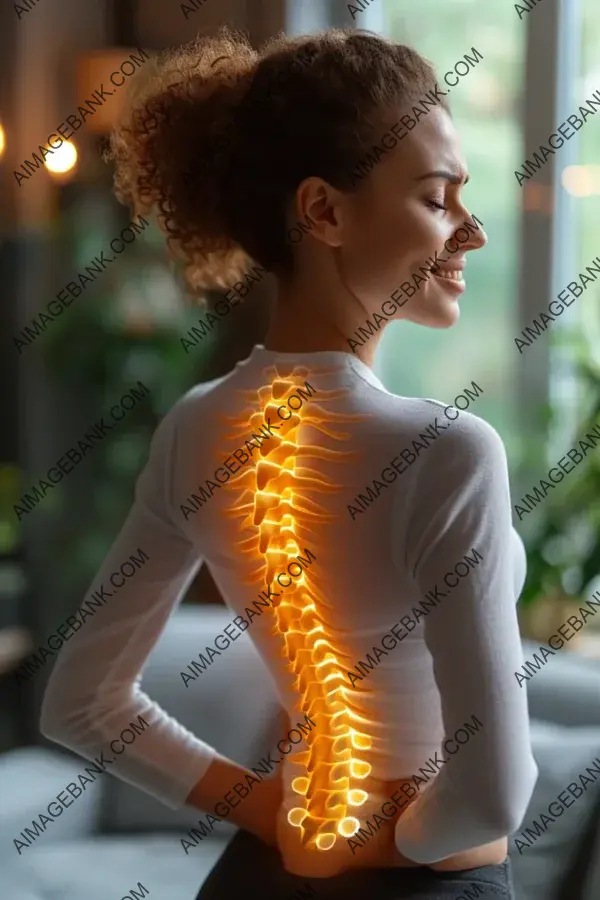 Backbone Illumination: Woman&#8217;s Spine Highlighted in Digital Composite