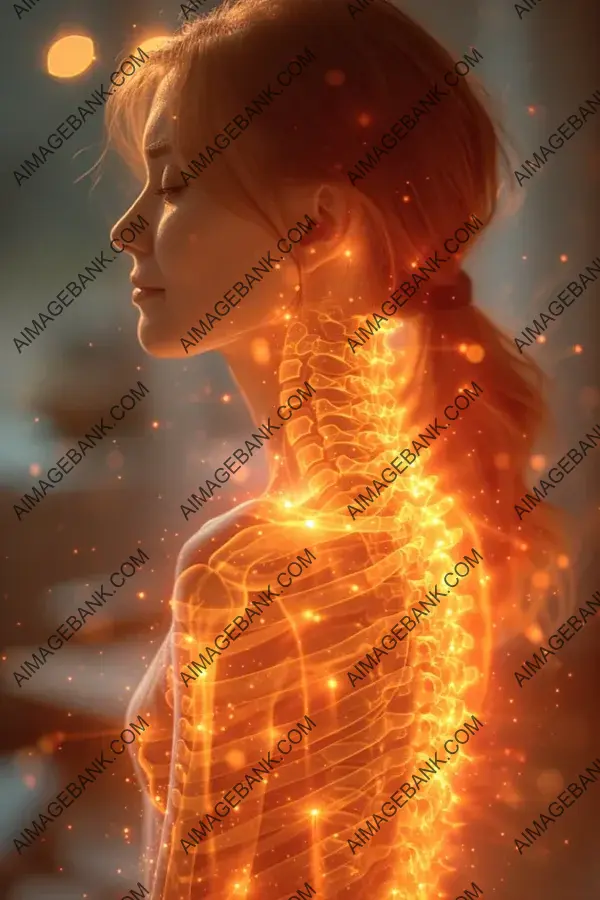 Spine Radiance: Woman&#8217;s Back Glowing in a Digital Composite Highlight
