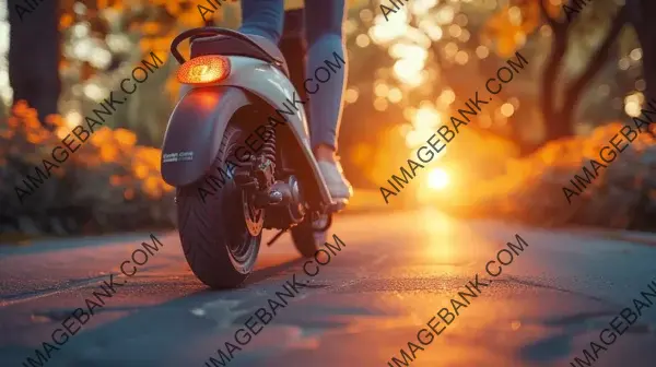 Gain Perspective: Close-Up of Eco-Friendly City Ride in a Green Setting