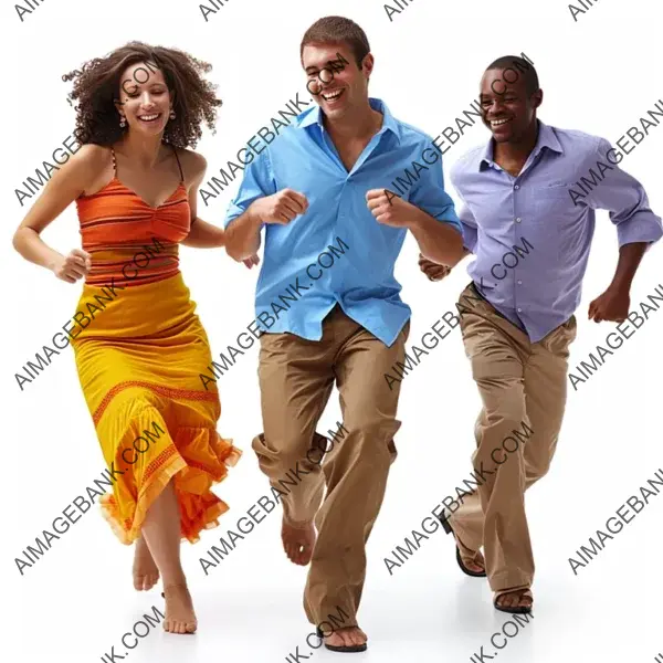 Rhythmic Celebration: Isolated Scene of Friends Dancing at a Social Event