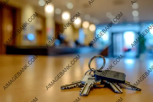 Room Selection: Hotel Keys Arranged on Reception Table for Guests to Choose