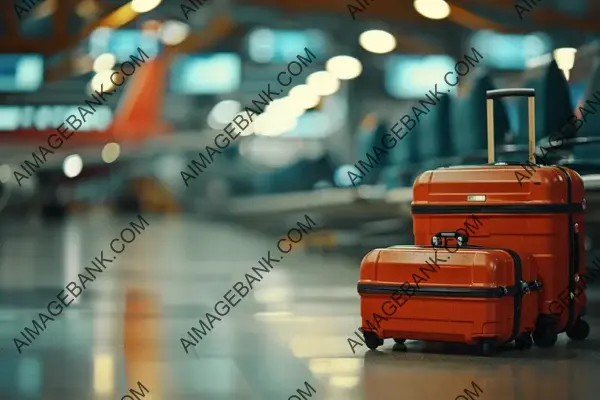 Traveling in Focus: Airport Scene with Luggage, Emphasizing Forced Perspective Selectively