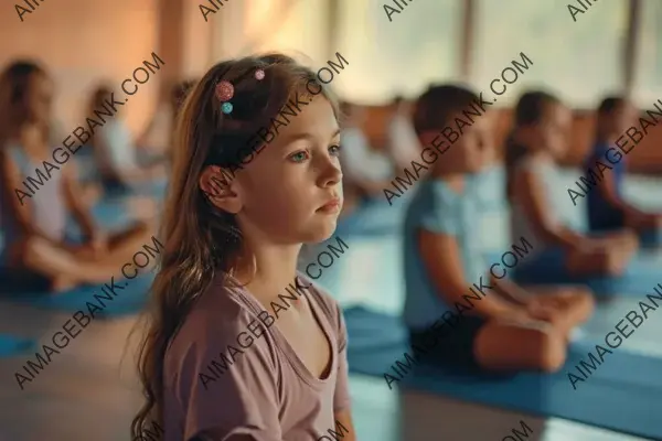 Mindful Moments: Children Engaged in a Serene Yoga Class, Captured in a Photo
