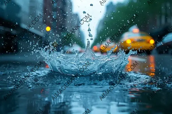 Rainy Delight: A Visual Feast of Puddles and Splashes Creating a Playful Atmosphere