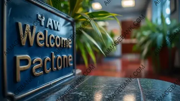 Entrance Etiquette: Reception Area in a Medical Facility, Incorporating a Word Welcome Atmosphere