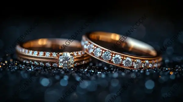 Symbolic Bonds: Striking Image Capturing Rings, a Commitment, and Witnessing a Significant Moment