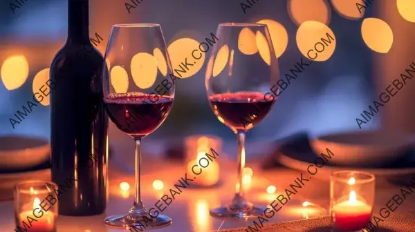 Wine Delight: Two Glasses and a Bottle in Ambient Setting
