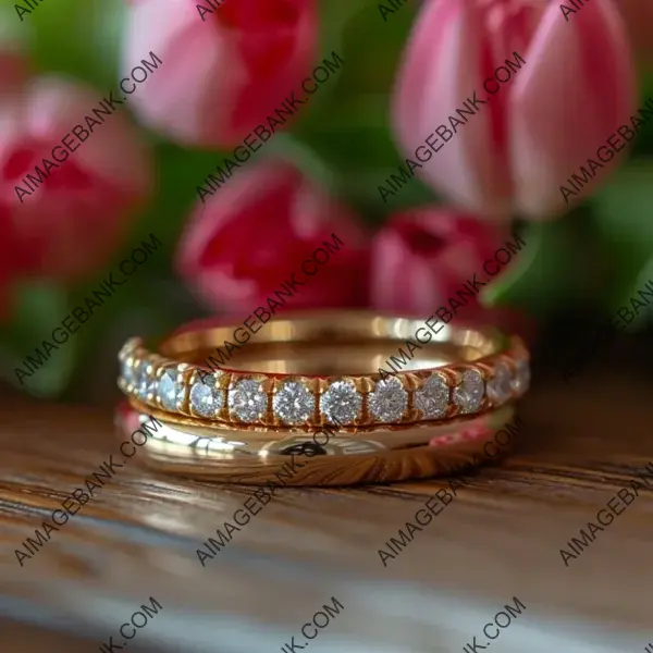 Symbol of Love: Wedding Ring in Channel Setting with Tulips