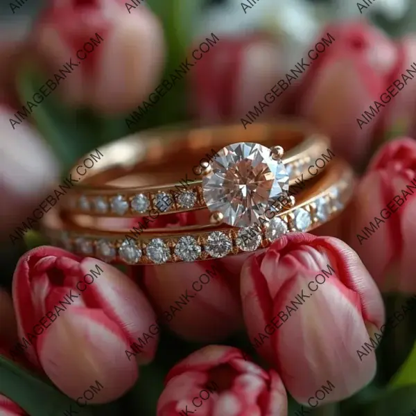 Wedding Bliss: Channel Setting Ring Amidst Tulip Beauty