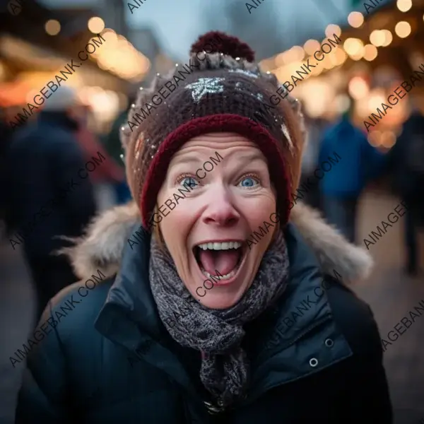 Festive Moments: 50-Year-Old Woman at Christmas