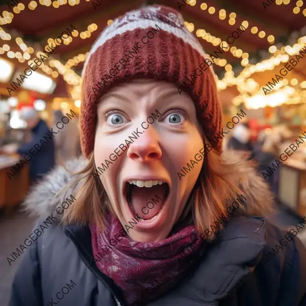 Holiday Joy: Closeup of a 50-Year-Old Woman