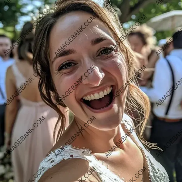Candid Wedding Moment: Bride&#8217;s Selfie with Laughter