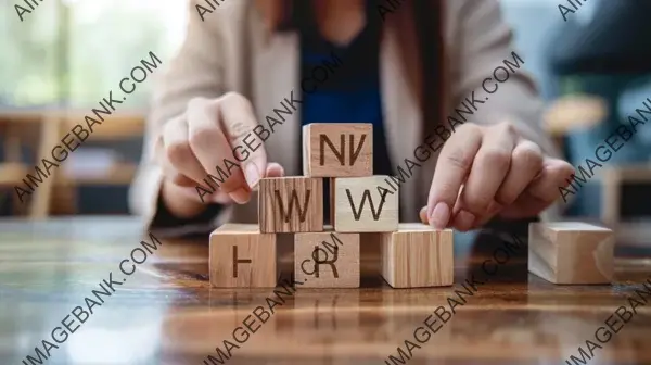 Crafting New Nordic Design: Woman&#8217;s Precision in Arranging Wooden Cubes