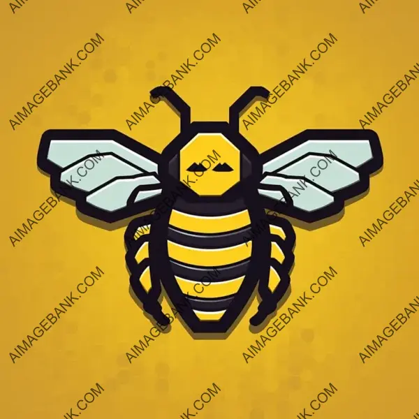 Capture Attention: Simplified 8-Bit Bee Icon for Brand Identity