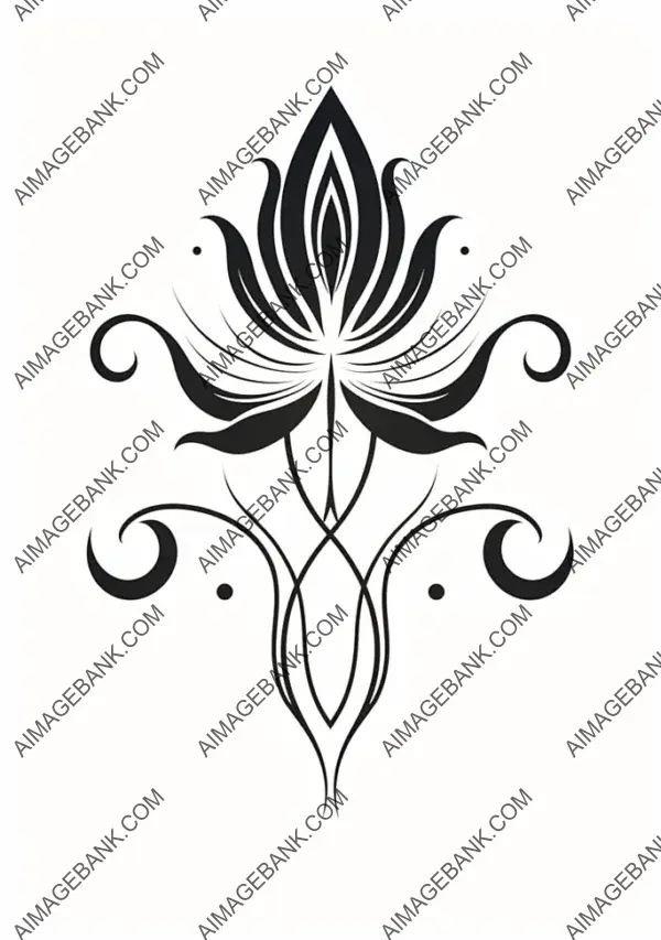 Pure Elegance: Lotus Bud Design on White Background