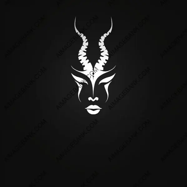 Astrological Charm: Logo Featuring Capricorn Face in Minimalist Style