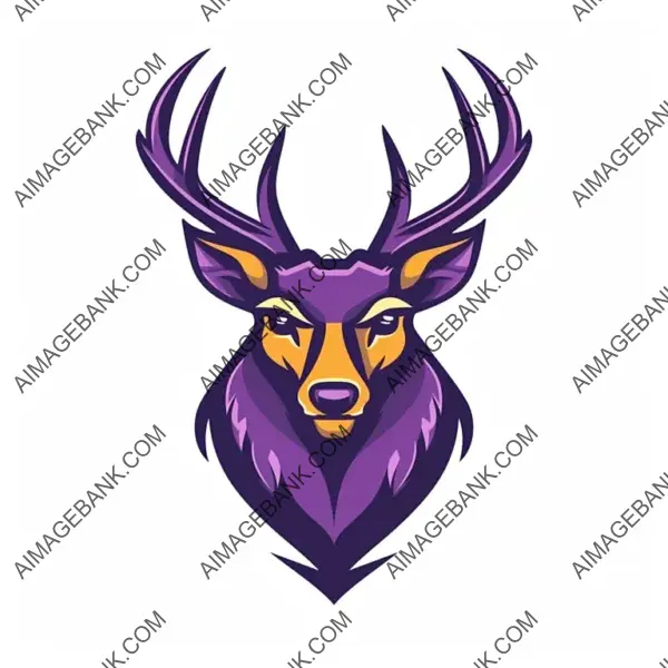 Competitive Spirit: Vector Deer Logo for Esports on White Background