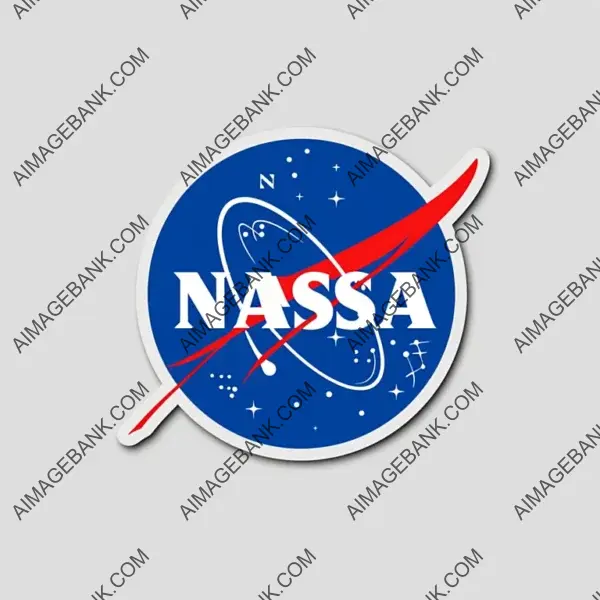 Cosmic Connection: High Detailed NASA Logo Sticker with Minimalistic Design