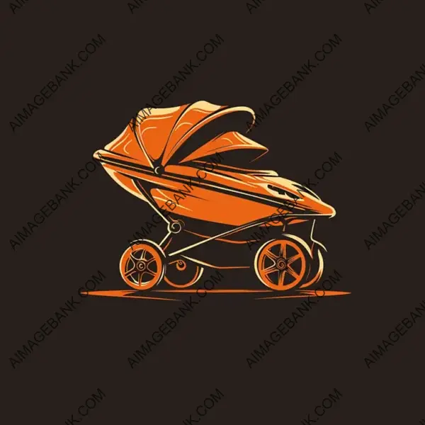 Fusion of Styles: Minimalistic Vector Logo Combining Stroller and Sportscar Elements