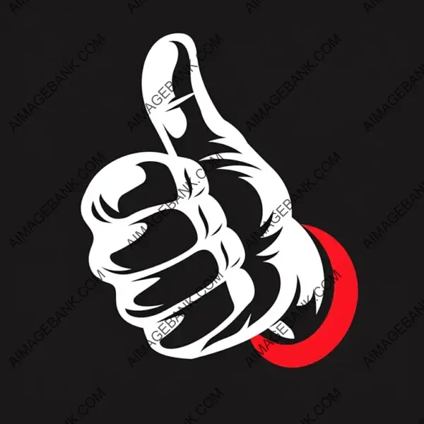 Encouraging Emblem: Logo with Hands Giving Thumbs Up Symbolizing Positivity and Support