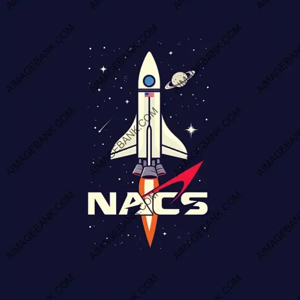 Minimalistic Space Agency Emblem: Clean and Simple Logo Featuring a Rocket Engine for NASA