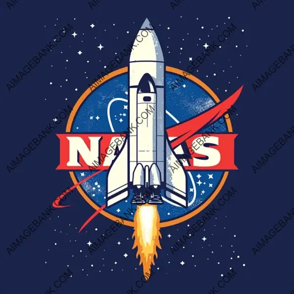Iconic Space Logo: Minimalistic Design Depicting a Rocket Engine Emblem for NASA