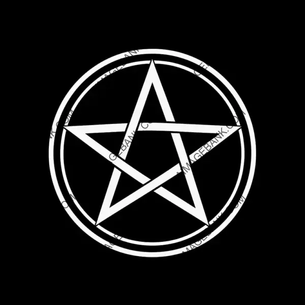 Esoteric Symbol: Logo Featuring a Pentagram Design in Black and White, Encompassed by a Circular Frame