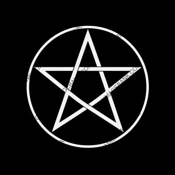 Symbol of Mysticism: Logo Incorporating a White and Black Pentagram Encircled by a Ring