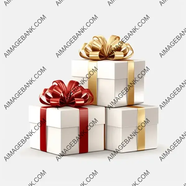 Christmas Gift Boxes Design on a Clean White Background