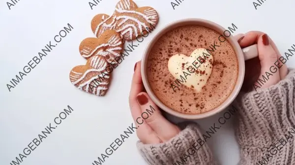 Enjoying Cocoa: Female Hands with a Cup