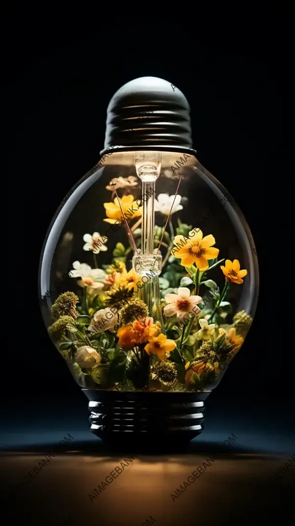Botanical Innovation: Flowers in a Light Bulb