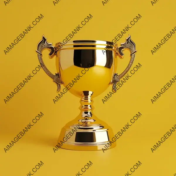 Golden Trophy on Isolated Background