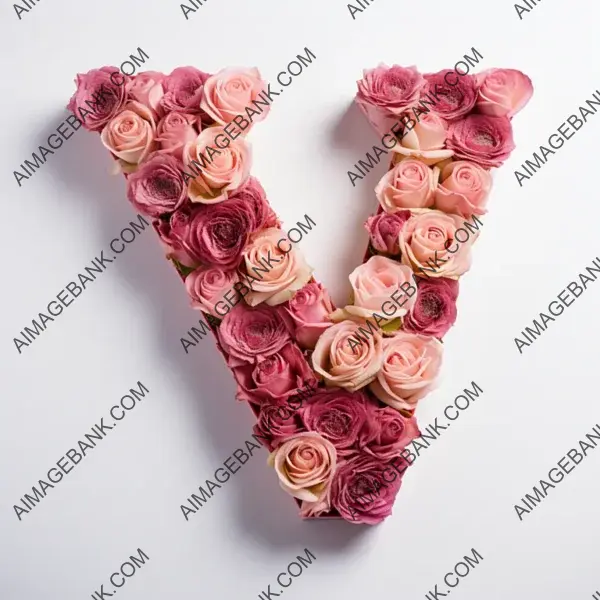 Roses Forming the Shape of a Letter