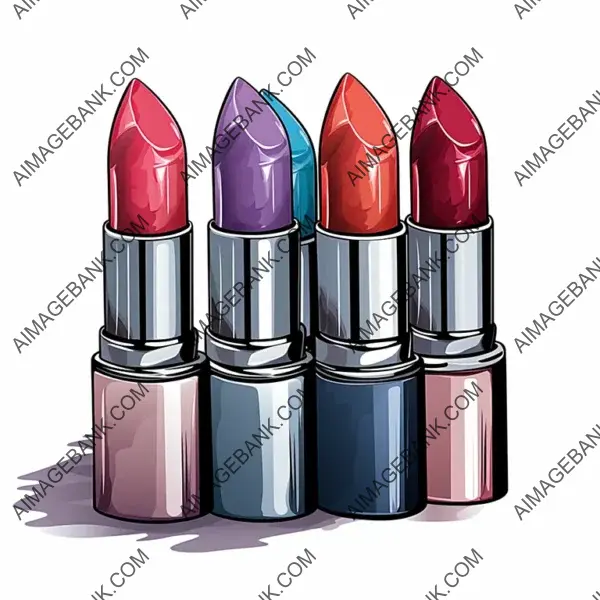 Glittery Lipstick in Pop Art Style