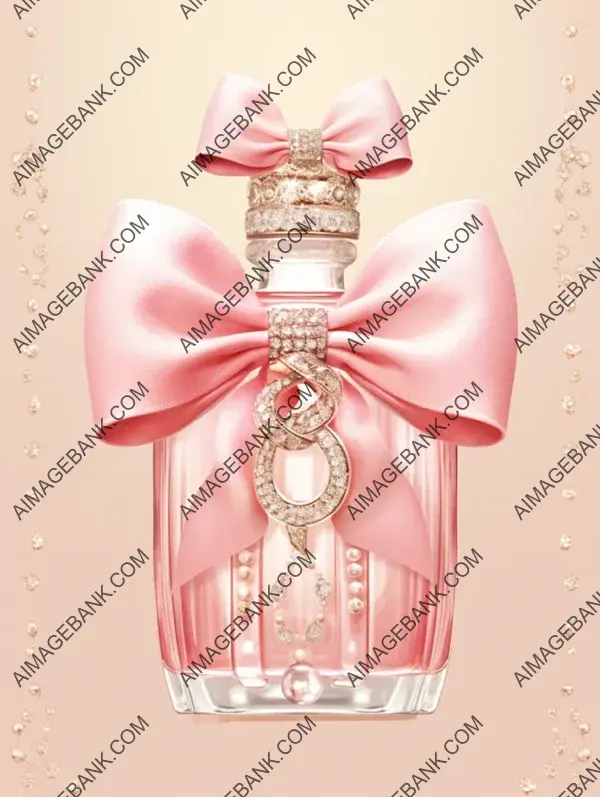 Elegant Pink Perfume Bottle with Bow