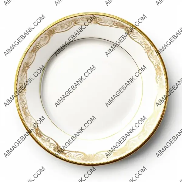 Classic White Plate on Isolated Background