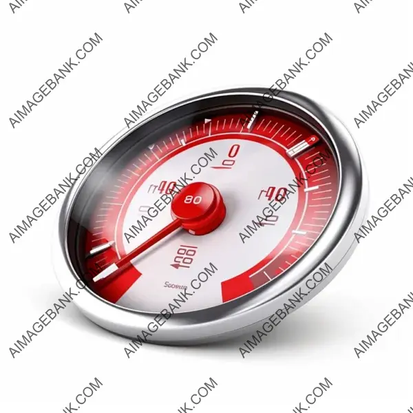 Futuristic Speedometer Display in Red and White
