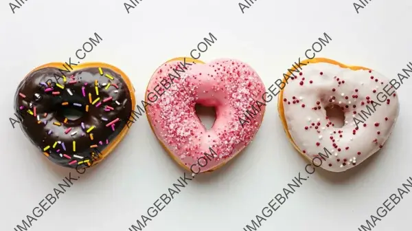 Delicious Heart-Shaped Donuts Trio