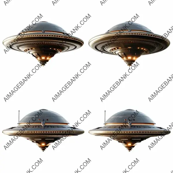 Assorted UFOs in Isolation on White